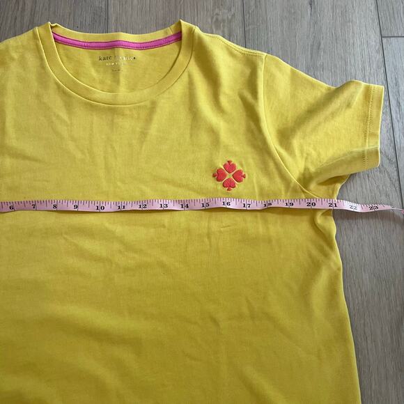 Kate Spade Women’s Yellow Logo Tee Sz L - Picture 7 of 9